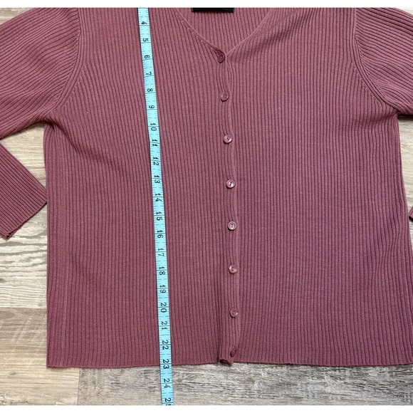 Vtg Sag Harbor Sweater Set Petite Mauve Twinset Cardigan Turtleneck 90s Y2K - Picture 11 of 15
